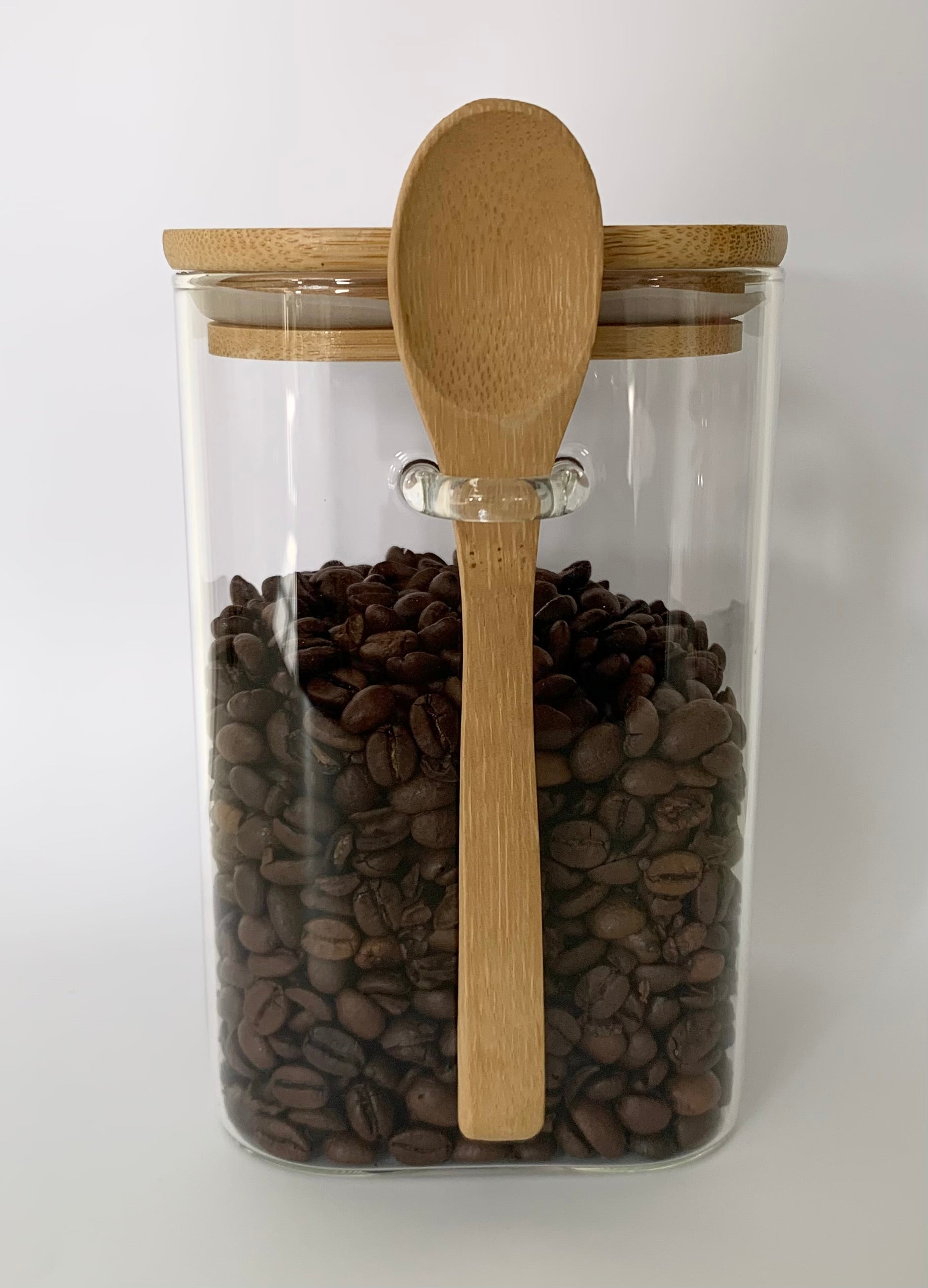 Aufbewahrungsglas mit Bambusdeckel und Löffel 1200 ml